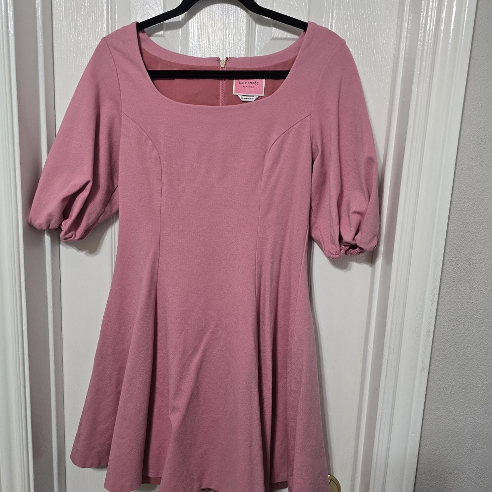 Kate Spade Mauve Pink Puff Sleeve Dress
